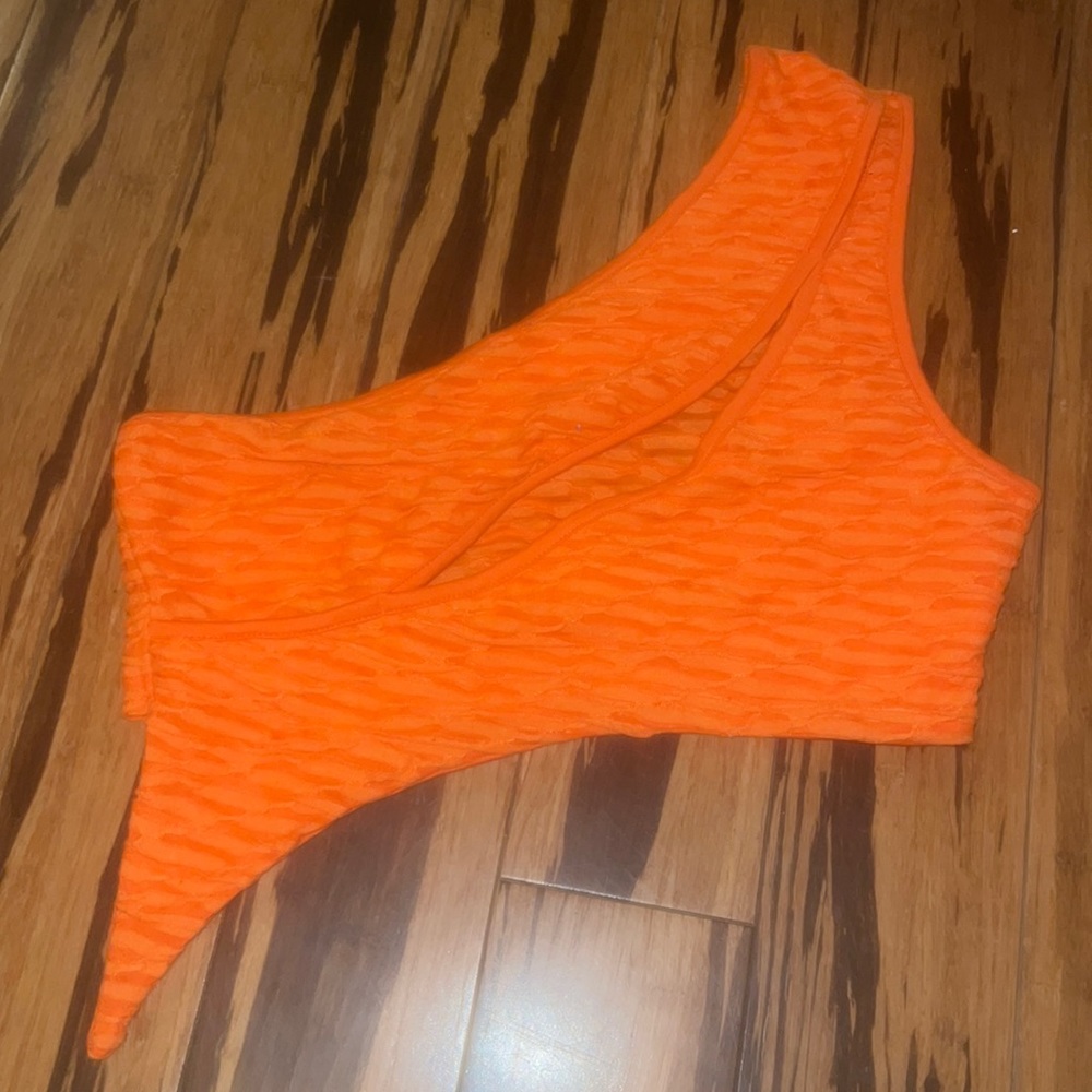 orange one shoulder top